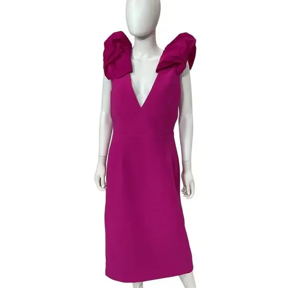 Rebecca Vallance Statement Hot Pink Cupids Bow Dress Size 10 US / 14 AUS - Picture 2 of 5